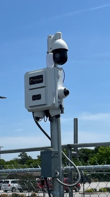 Tsunami camera at security gate